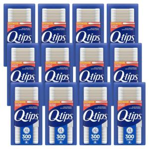 imageQtips Antimicrobial Swabs for Cleaning are Made with 100 Percent Cotton 300 Count Pack of 12