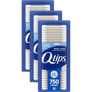 imageQtips Cotton Swabs For Hygiene and Beauty Care Original Cotton Swab Made With 100 Cotton 750 Count750 Count Pack of 3