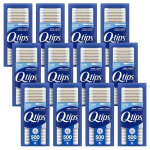 imageQtips Cotton Swabs for Hygiene and Beauty Care Original Cotton Swab Made with 100 Cotton 500 Count Pack of 12