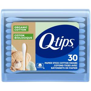 imageQtips Organic Cotton Swabs Travel Size Toiletries for Baby Beauty and First Aid 100 Organic Cotton 30 Count
