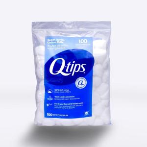imageQtips Super Jumbo Cotton Balls for Beauty First Aid and Baby Care 100 Thick Cotton 100 CountSuper Jumbo